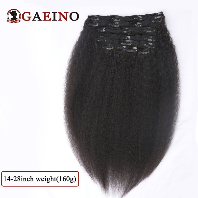 Clip nelle estensioni dei capelli umani Kinky Straight 10 pz/set 1B # Clip per capelli umani veri neri naturali In parrucchino naturale a testa piena