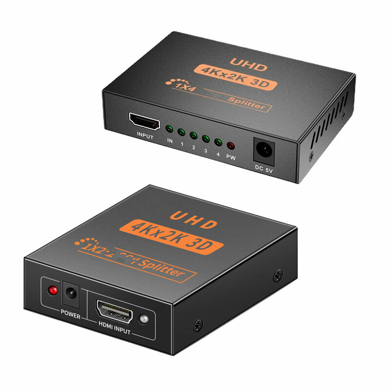 محول تقسيم متوافق مع HDMI ، 1 في 4 خارج ، 1x4 ، 1x2 ، مكبر للصوت الخائن ، HDCP ، عرض 4K لأجهزة تلفزيون سطح المكتب ، DVD ، PS4 ، Xbox