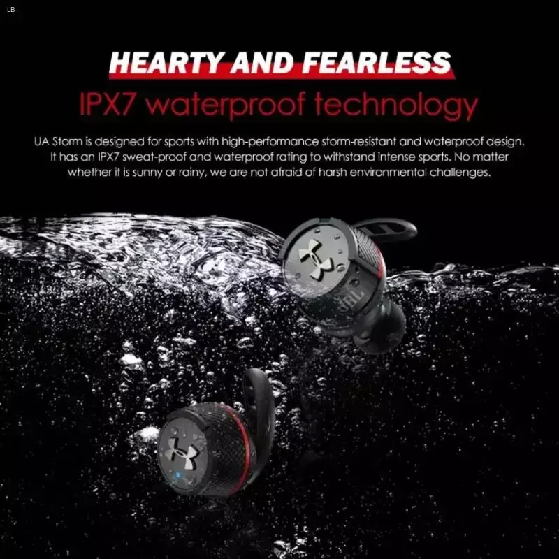 Оригинальные беспроводные наушники JBL Под Armour Project Rock True Wireless Flash, водонепроницаемые наушники IPX7, Спортивная Bluetooth-гарнитура с микрофоном