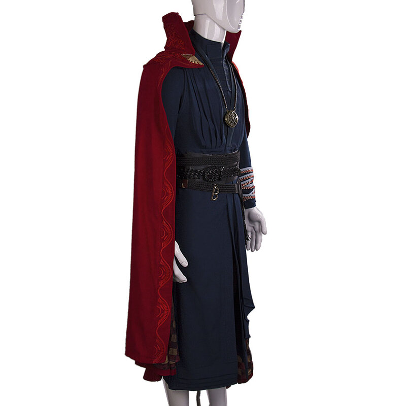 Disfraz de Doctor Strange, conjunto completo de Steve, capa roja, anillo, Ojo de Agamotto, collar, fiesta de Halloween gratis