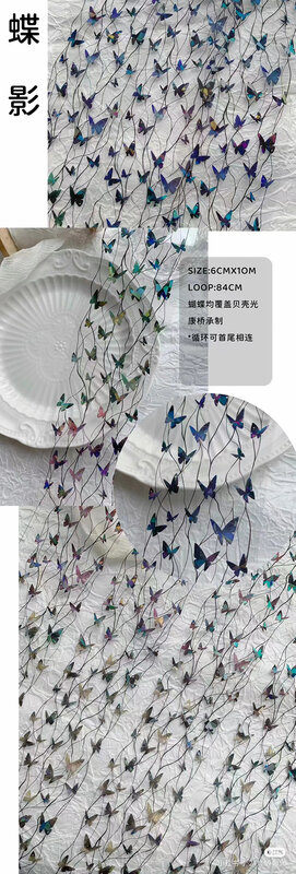 Fita PET brilhante borboleta Washi, estilo escuro