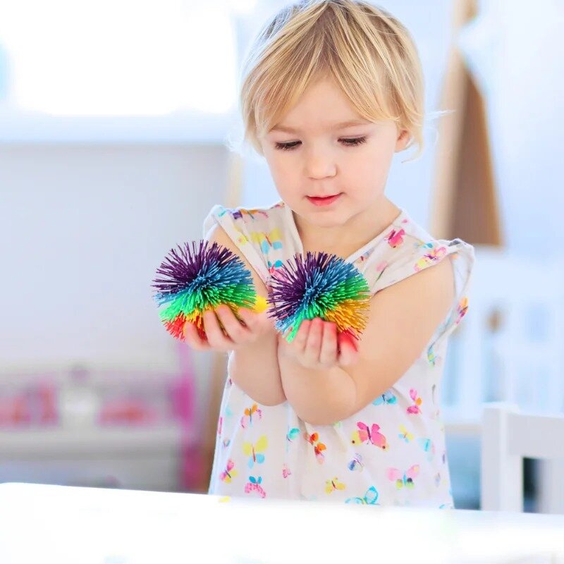 Bola de alambre de goma colorida para niños, juguete antiestrés, elástico, sensorial, novedad, 6/9cm