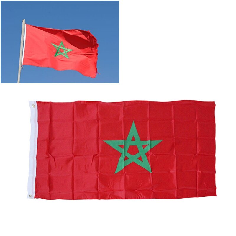 Uso diario o decoraciones Bandera Marruecos Jardín Poliéster Bandera marroquí Banderas nacionales