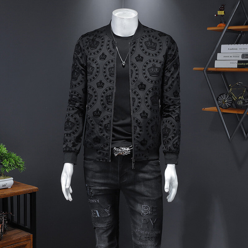 High quality men's black jacket, personalized and fashionable, unique designer jacket, trendy brand new style bomber jacket