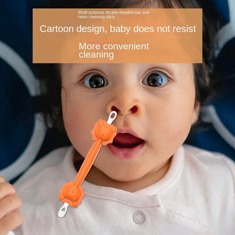 赤ちゃんの掃除用の双頭シリコンピッカー,鼻と口をきれいにするためのソフトシリコンデバイス