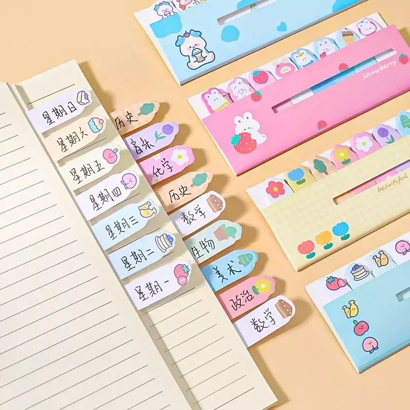 120 Sheets Cute Cartoon Animal Sticky Note for Journal Scrapbooking Decoration Message DIY Materials Stationary Supplies