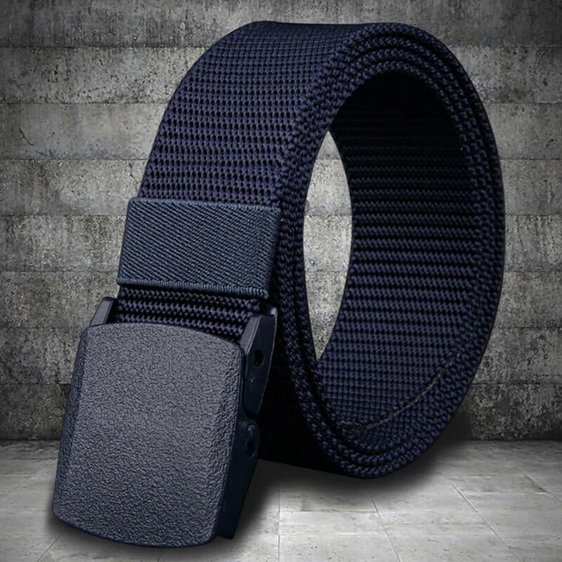 Cinturón militar de nailon para hombre, ajustable, exquisita hebilla, ligero, combina con todo, cintura táctica de viaje al aire libre, 125cm
