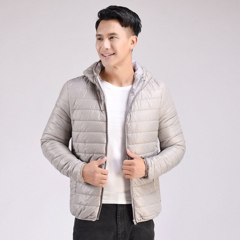 Chaqueta de plumón con capucha para hombre, abrigo informal de marca a la moda, Color sólido, talla M-5XL, Primavera e Invierno