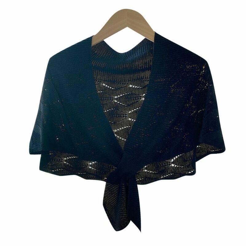 Fashion Solid Color Knitted Hollow Shawl Cross Soft Cloak Knot Scarves Neck Wrap Leaf Blouse Shoulder Fake Collar Outdoor