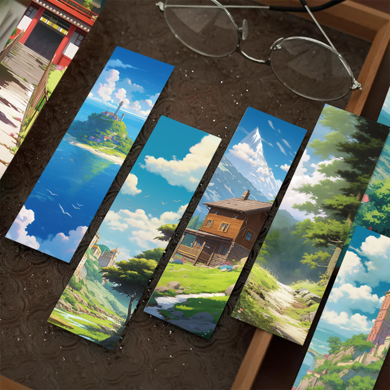 30pcs Hayao Miyazaki Manga Style Bookmarks Student Gifts DIY Creative Art Decoration Reading Book Page Marking Cards