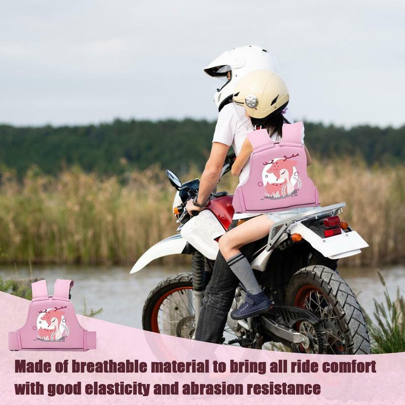 Harnes sepeda motor anak, kartun dapat diatur dan bernapas Harness penumpang dengan bahu untuk perjalanan penggunaan sehari-hari