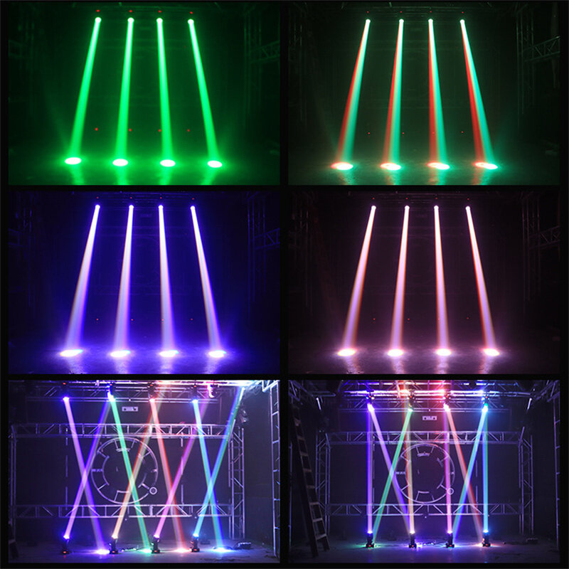 4pcs/lot 90W Mini Beam Movind Head Light RGBW 4 in 1 Super Bright Powerful Bar Dmx Control Disco Dj LED Moving Heads Lights