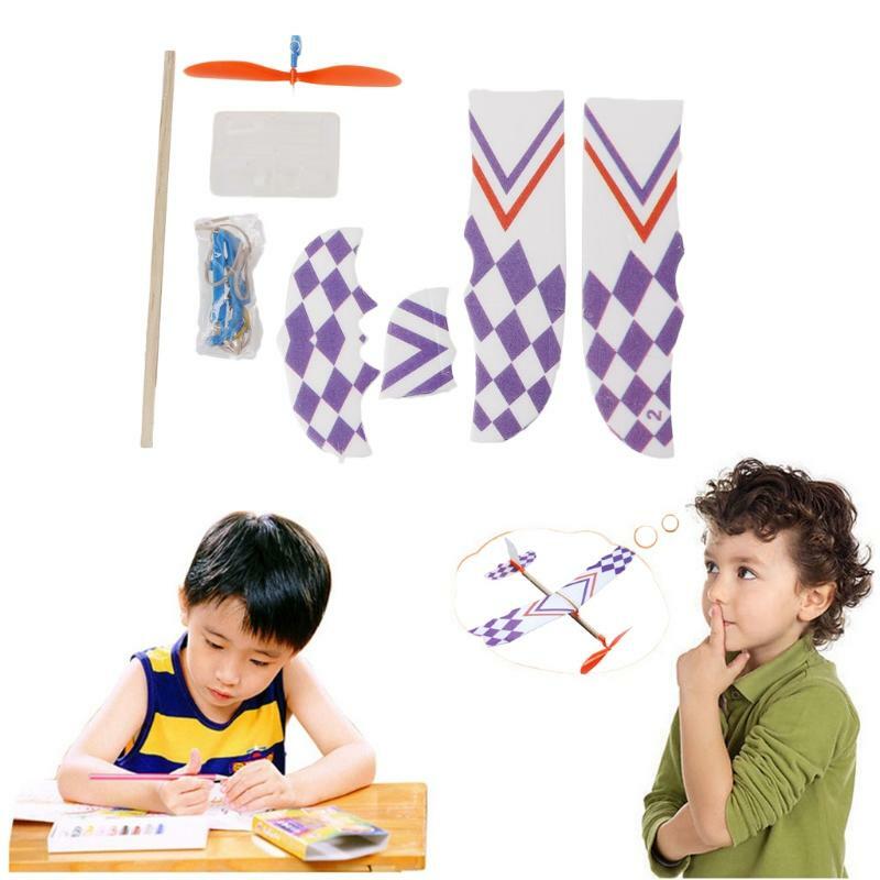 Планер с резиновой лентой, летающий самолет, модель самолета, сборка своими руками, игрушка, подарок для ребенка