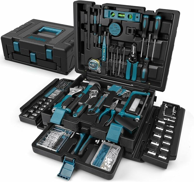Sundpet Home Tool Kit, conjunto completo de ferramentas domésticas e automáticas, mão básica geral, 379-Pcs