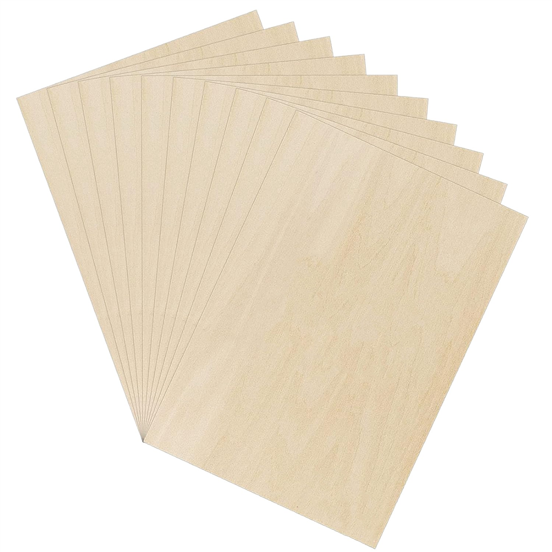 10 x Plywood Panels , A3 Wooden Panel, Fretsaw Wood for DIY Woodworking, Laser Processing, Model Making,300 x 200 x 2 mm