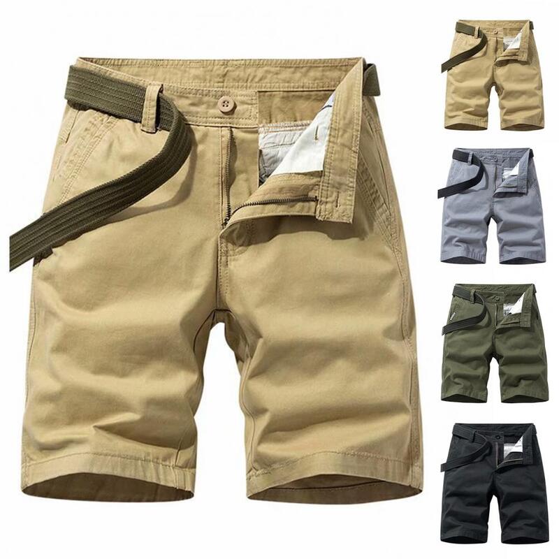 New Summer Men Cargo Shorts Algodão Casual Mens Shorts Calças Jogger Militar Solid Straight Cargo Shorts Homens Brand Clothing 2023
