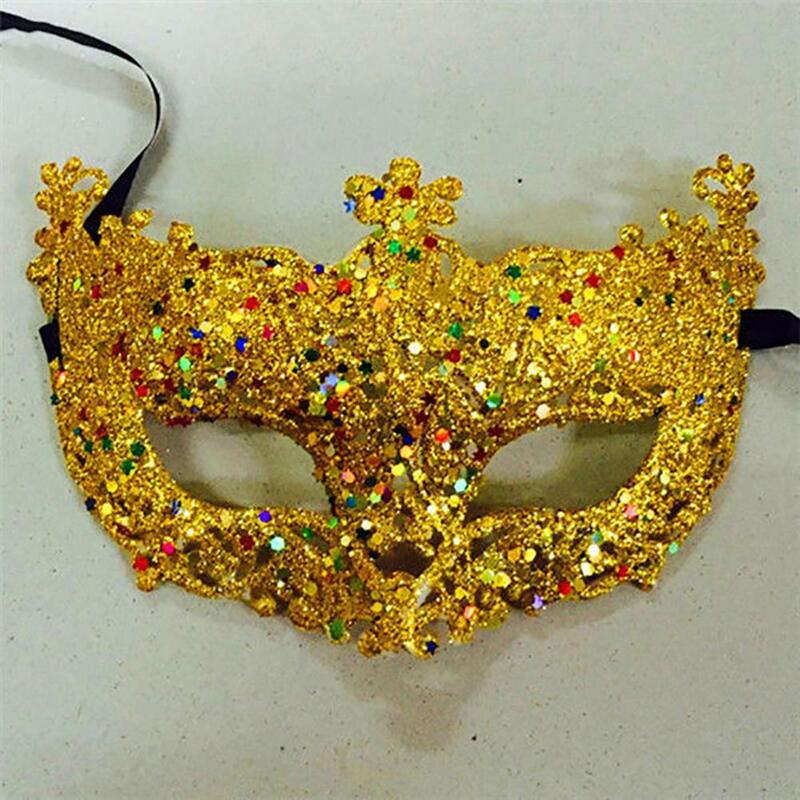 Glitter Shinny Cosplay Eye Cover Eye Catching Delicate Women Ribbon Mysterious Half Eye Cover for Party Ball Halloween Decor
