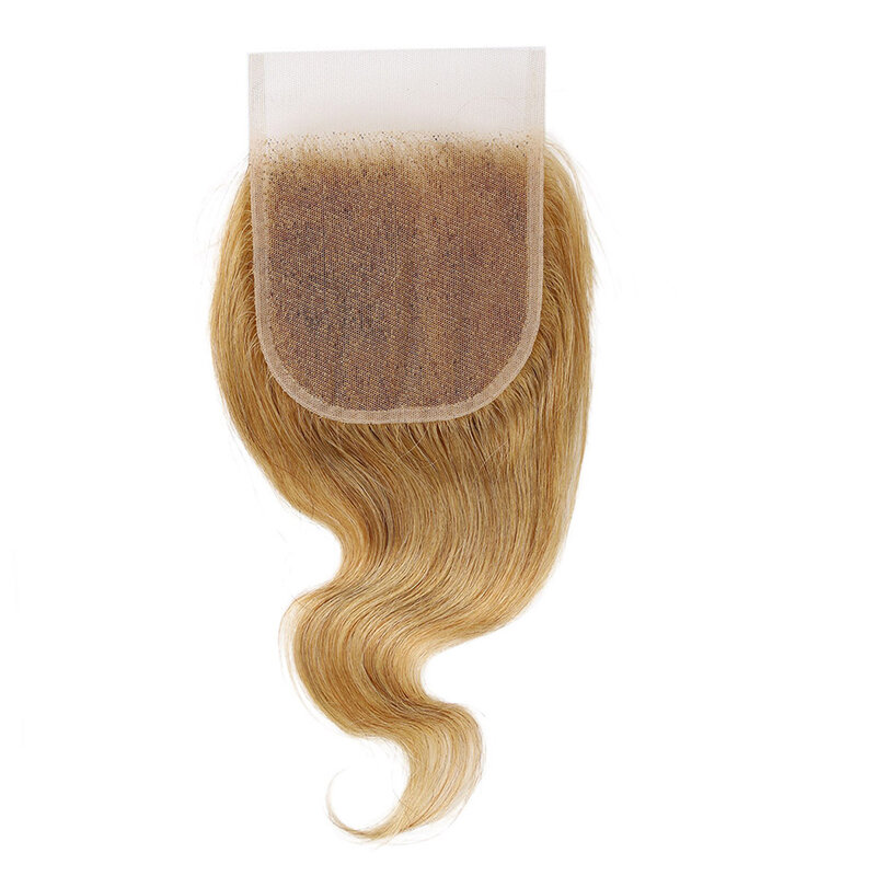 #613 Blonde Menselijk Haar Sluiting 4*4 Gratis Deel Braziliaanse Body Wave Kant Sluiting Remy Haarverlenging 4*1 Sluiting