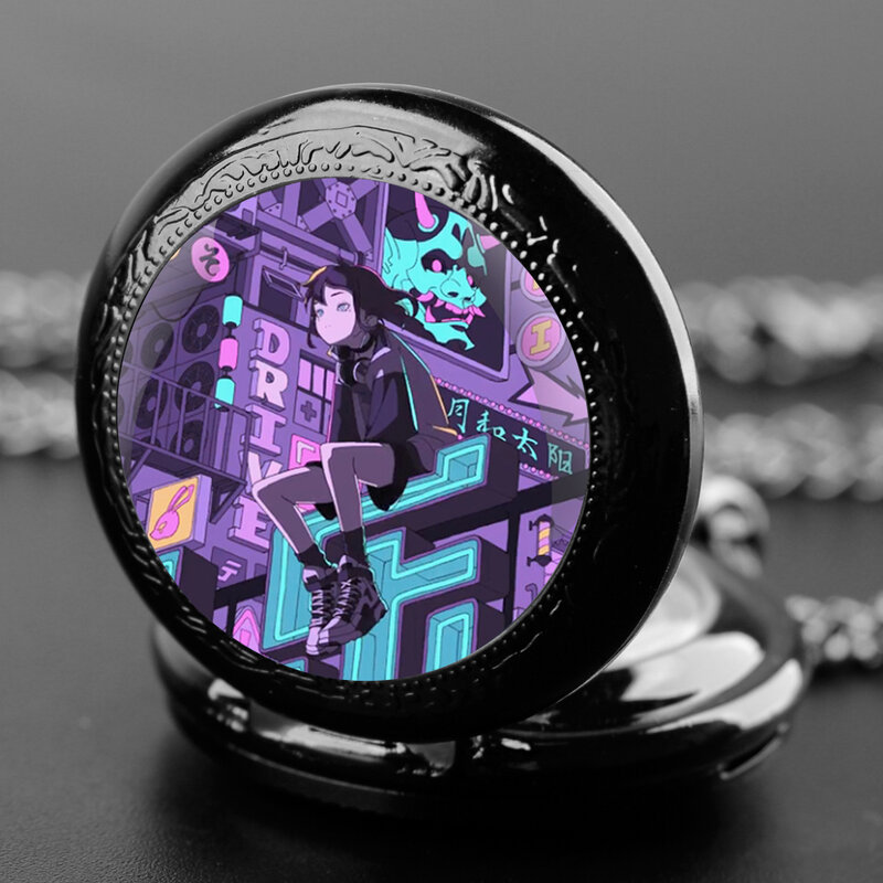 Kreatywny styl Cyberpunk kwarcowe zegarki kieszonkowe dla kobiet zegarek unikatowy wisiorek naszyjnik dla dzieci biżuteria prezenty