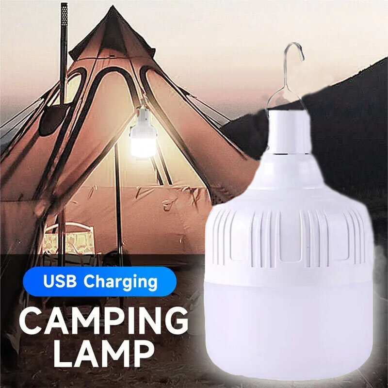 450W High Power Outdoor USB Rechargeable LED Lamp Bulbs High Brightness Emergency Light Hook Up Camping Portable NightLights BBQ