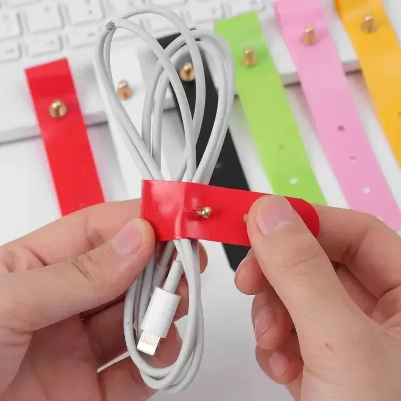 PVC Waterproof Cable Organizer Clip Desktop Charging Data Strap Cable Earphone Line Mouse Wire Cord Ties Management Holder