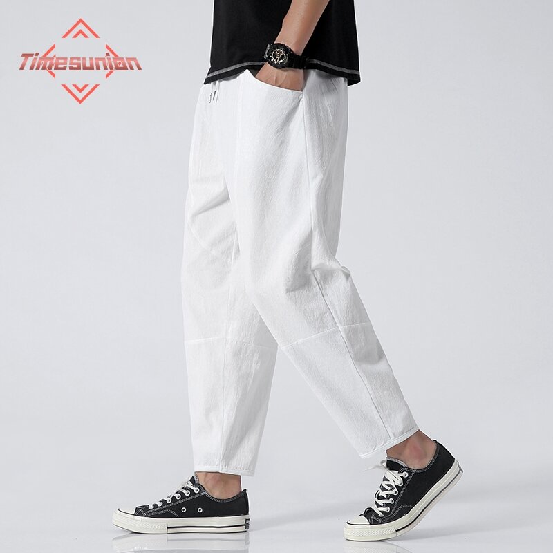 Pantaloni Casual estivi in cotone 100% uomo pantaloni corti giapponesi alla moda pantaloni larghi da uomo 5xl