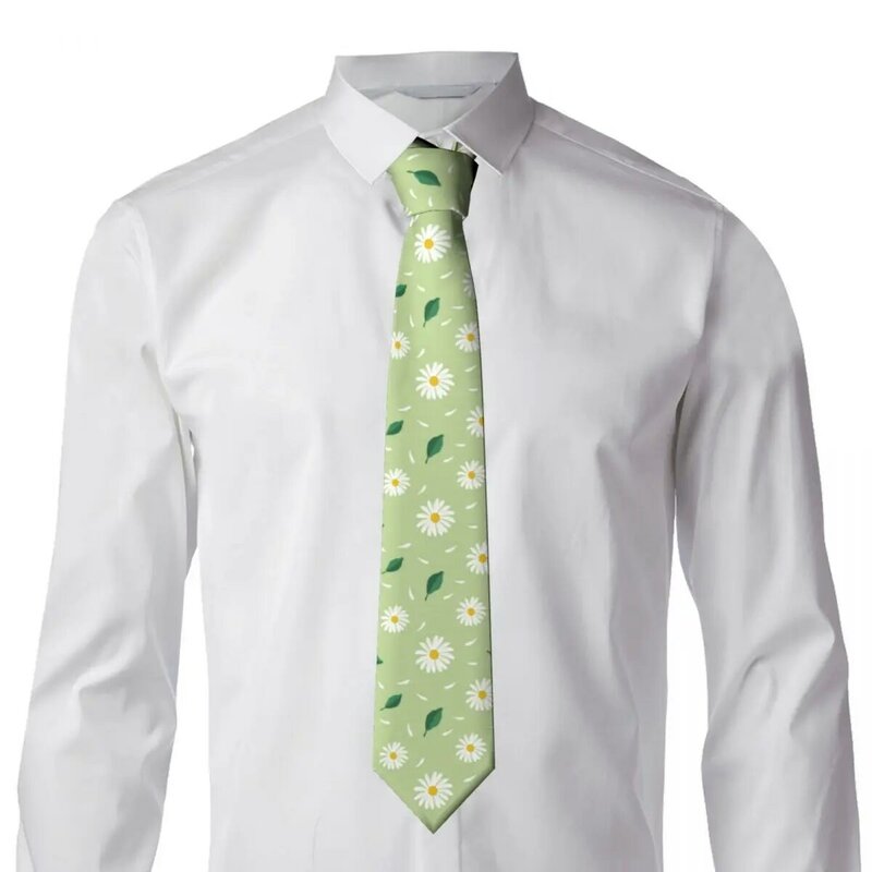 Herren Krawatte klassische dünne Kamille und Blätter Krawatten schmalen Kragen schlanke lässige Krawatte Accessoires Geschenk