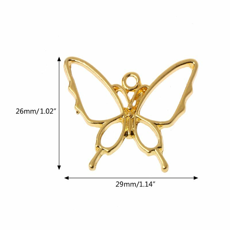 5Pcs for butterfly Resin Blank Frame Pendants Bezel Cabochon Setting Jewelry Mak