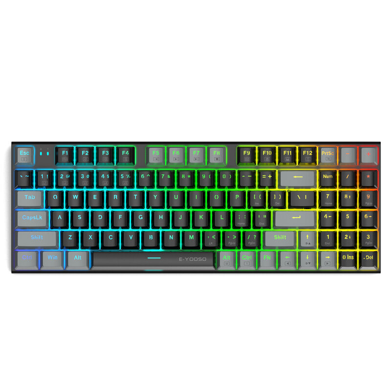 لوحة مفاتيح بإضاءة خلفية RGB عالية الجودة ، 94 مفتاحًا ، سلكية ألمنيوم ، كمبيوتر شخصي ، لوحة مفاتيح ألعاب ميكانيكية ، لوحة مفاتيح ألعاب