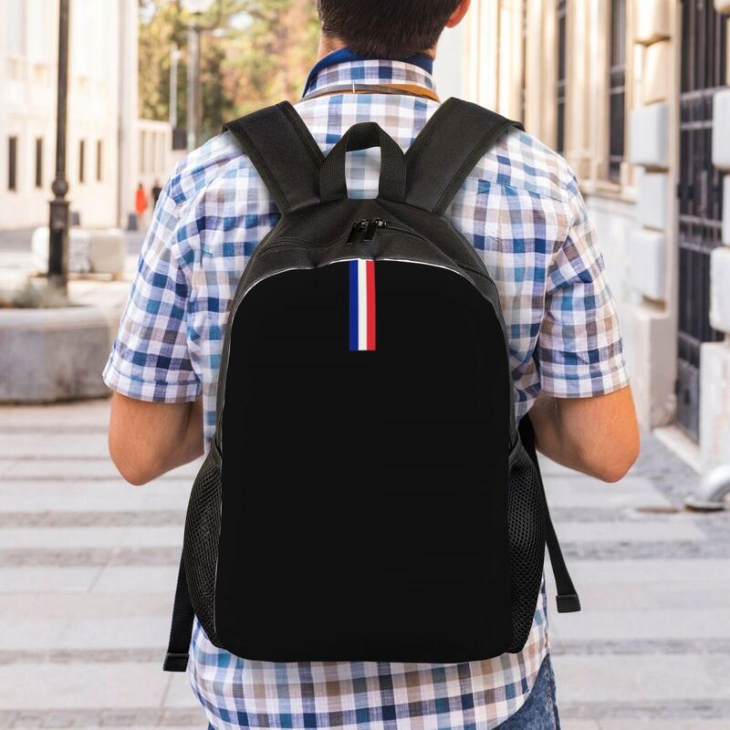 Zaino personalizzato bandiera della francia donna uomo Fashion Bookbag per College School France Patriotic Bags