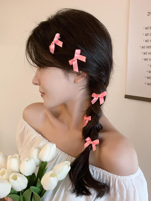 Pita busur klip rambut manis ikatan simpul lucu Korea perempuan jepit rambut wanita mode jepit rambut indah hiasan kepala pegangan rambut jepit rambut