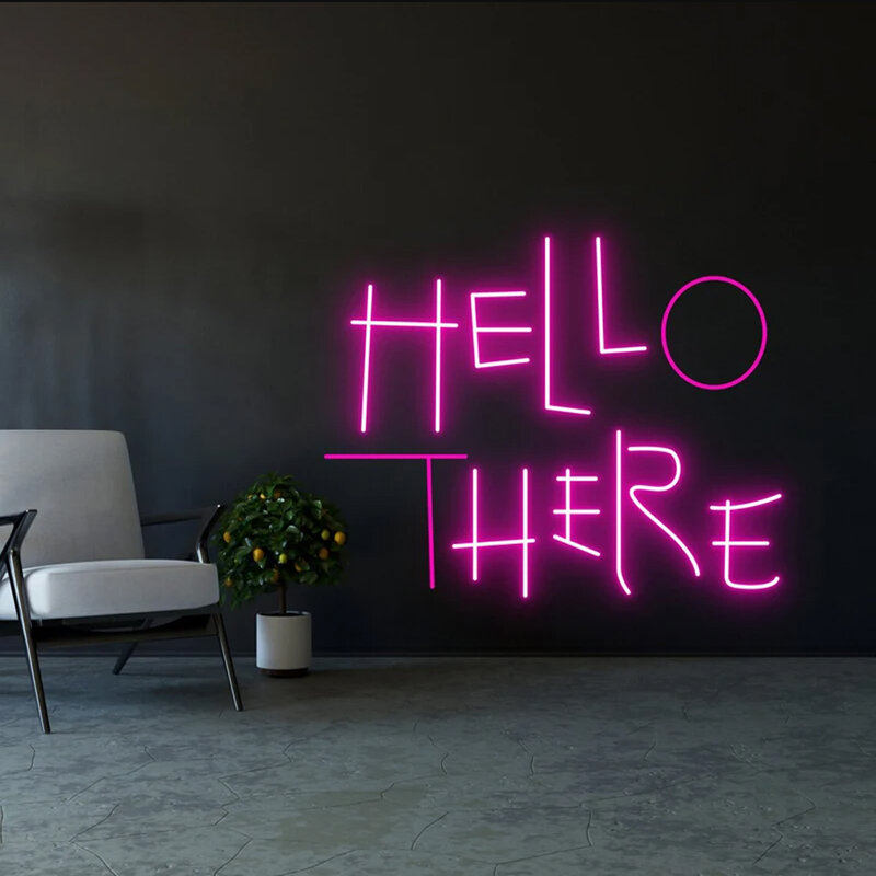 Hello There Neon Sign, Hell Here Neon Light, Hello There LED Light, Hello There Neon Light, Wall Art Decor