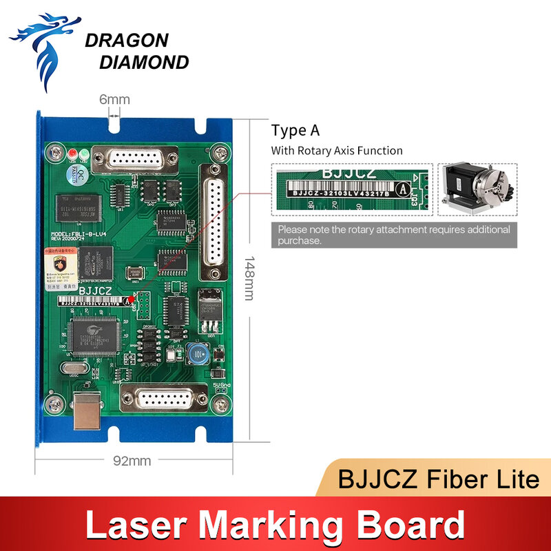 Contrôleur de machine de marquage laser BJJCZ BJJCZ-FIBER-LITE de carte d'origine pour la machine de marquage de fibre 1064nm IPG Raycus MAX