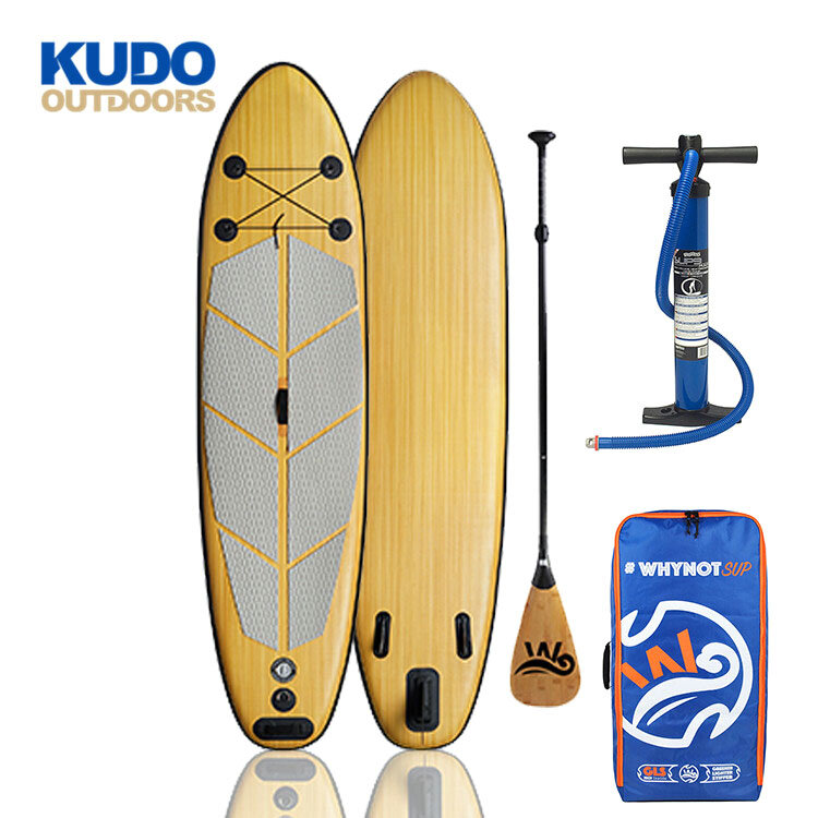 Stand Up Paddle Board com bomba, bambu pesca prancha, alta qualidade, para venda