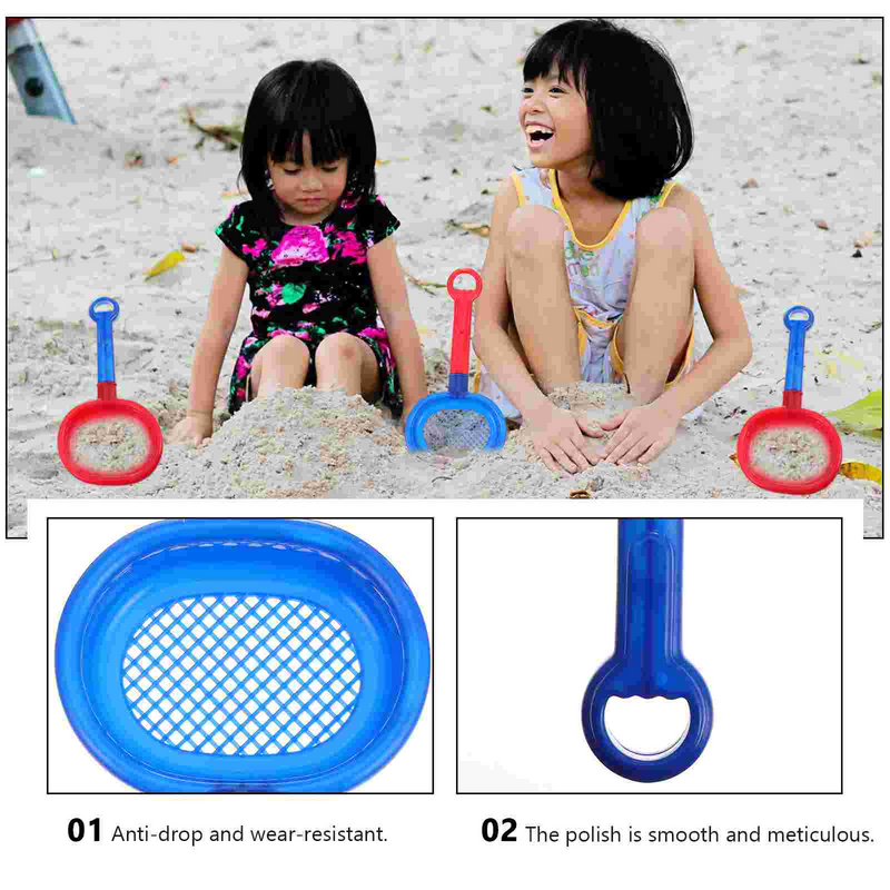 Brinquedo de praia infantil ao ar livre, peneira de areia, brinquedos de dragagem infantil, brinquedos de verão, colher para crianças, 8 peças