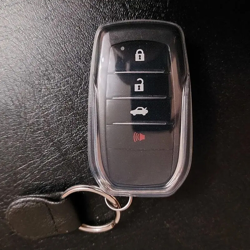 Caso Fob chave transparente para Toyota, tampa preta, caso chave do carro, acessórios de modificação, Sienna, Venza