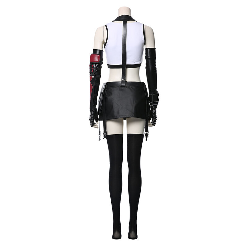 FF Final Fantasy Tifa Lockhart Cosplay podkoszulka damska spódnica spodnie legginsy Fantasia kostium peruka impreza z okazji Halloween Roleplay stroje