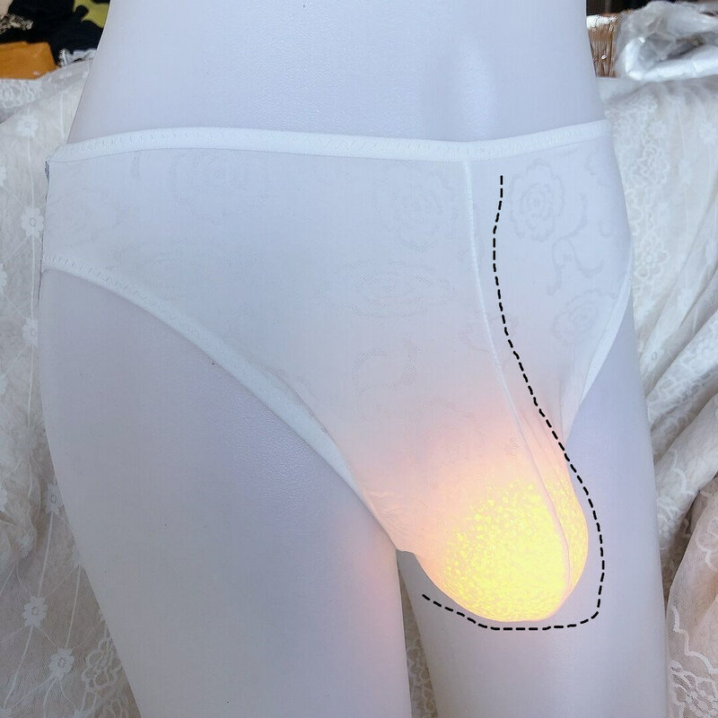 Novo na moda cuecas masculinas sexy jacquard transparente respirável impresso laço triângulo u borda convexo laço micro tanga