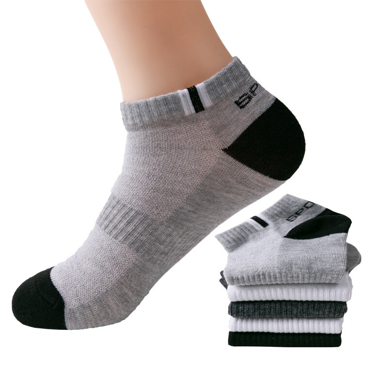 5 Pairs/lot Spring Autumn Men's Long Tube Cotton Socks Men Sweat-absorbent Casual Deodorant Sports Socks Meias Wholesale