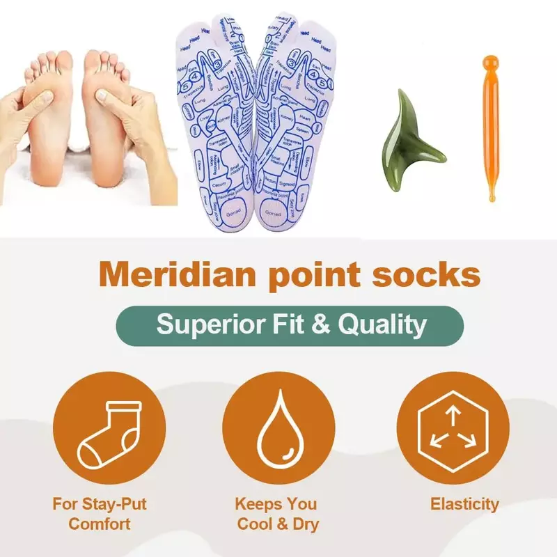 Массажные носки для акупрессуры, рефлексотерапевтические носки для ног, рефлексотерапевтические мягкие носки для облегчения боли в ступнях, средство для массажа ног для женщин и мужчин