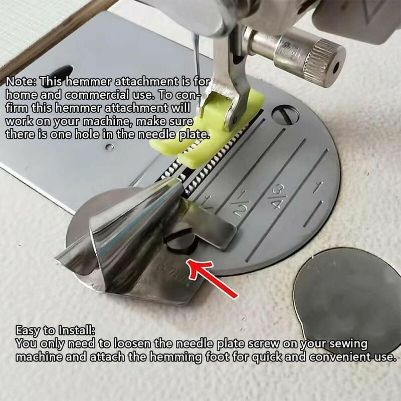3mm-10mm Sewing Rolled Hemmer Puller Stainless Steel Old Sewing Machine Presser Hemming Foot DIY Crafts Sewing Tools Accessories