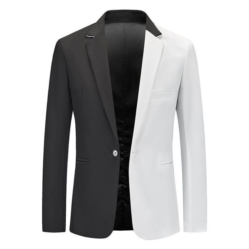 Blazer de traje de fiesta de boda para hombre, chaqueta de oficina ajustada, prendas de vestir, Blanco/rojo, M, 2XL, perfecta para discotecas, a la moda