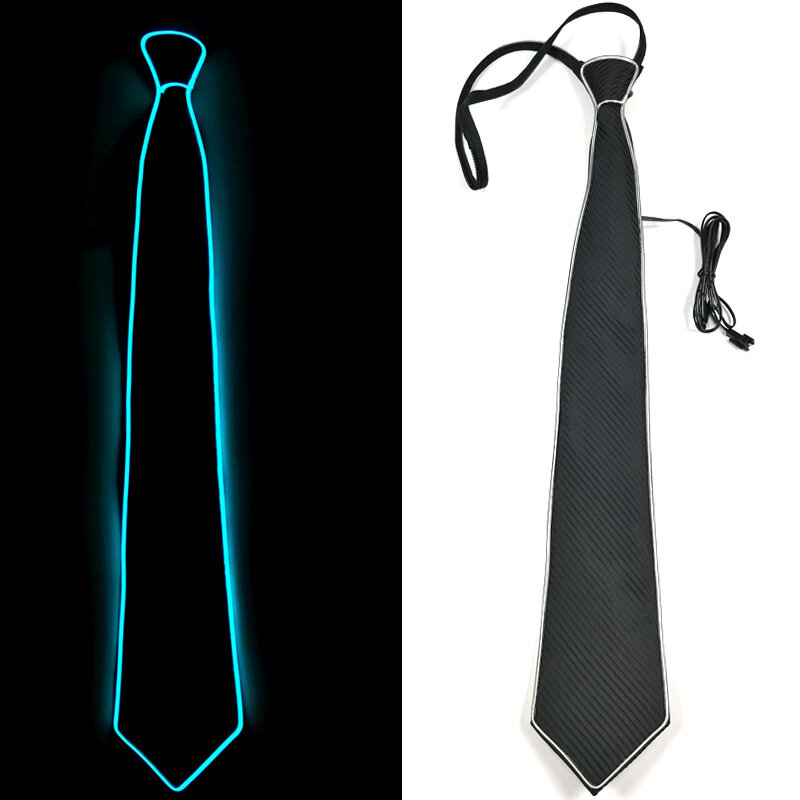 Laço luminoso de néon LED para Halloween, gravata piscando EL Wire, suprimentos de dança de Natal, decoração de casamento, 2023