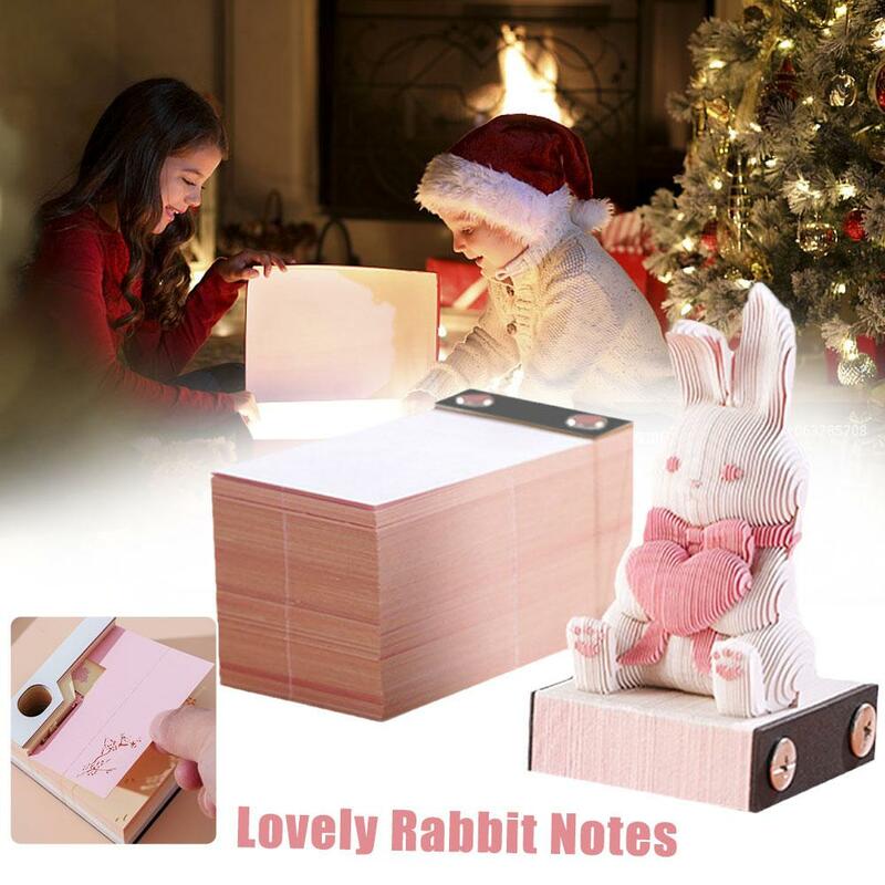 Creative Multi-function Memo Pad Notepad 3D Stereo Gift Art School Friend Tool Note Office Rabbit Hary Custom Block 2023 No X1F7