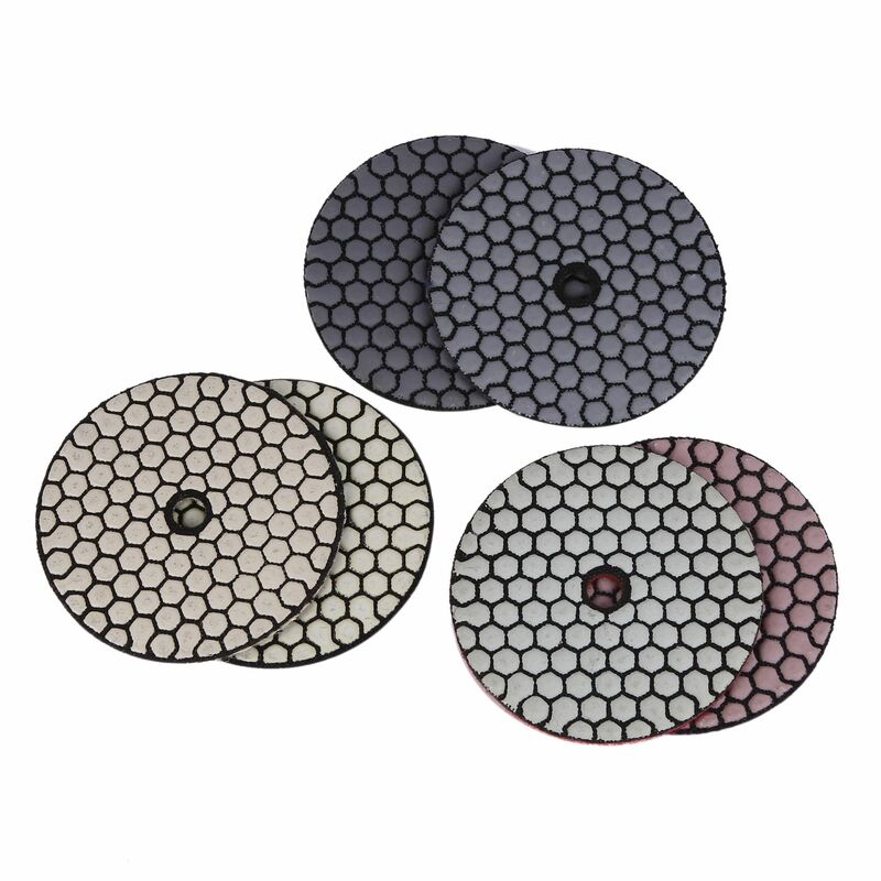 Tipo Sharp Diamond Polishing Pads para Stone, Dry Polishing Pad, Disco de lixamento de granito e mármore, 4 pol, 100mm, 6 PCs