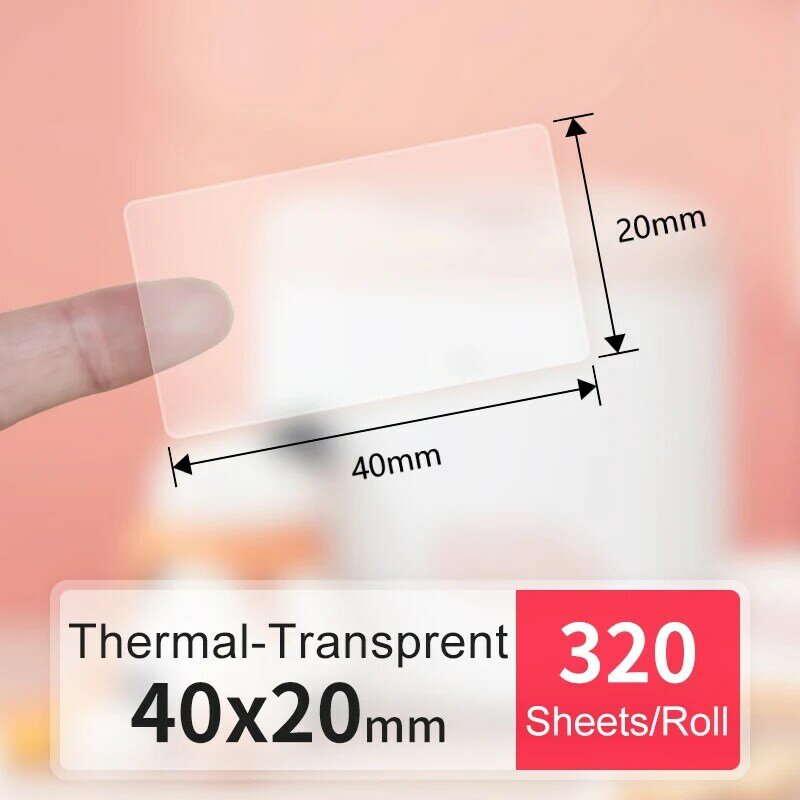 Exploger-2 rollos de etiquetas transparentes DP23S/DP30S, consumibles de impresora, papel de Etiquetas sintéticas térmicas personalizadas