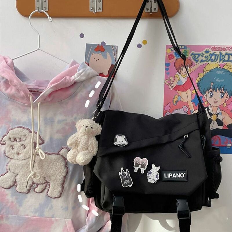 Bolso de ordenador para niñas, bandolera Unisex de estilo Preppy, bolsos de hombro de estilo japonés, bolsos de Estudiante
