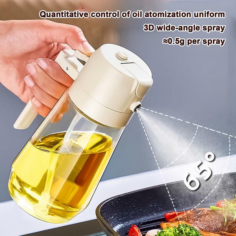 Dispenser di olio per bottiglia di olio da cucina contenitore per olio d'oliva 2 in 1 flacone Spray per spruzzatore di olio d'oliva 470ml olio per Dispenser di olio di vetro