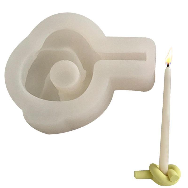 Molde de silicona para soporte de vela, cuerda anudada, soporte de vela, moldes de silicona para manualidades DIY, artesanía de resina, boda