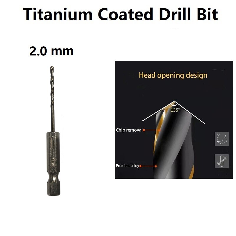 1PC HSS High Speed Steel Titanium Coated Drill Bit Set 1/4 Hex Shank 1.5-6.5mm Woodworking Tools Ferramentas Brocas Taladro